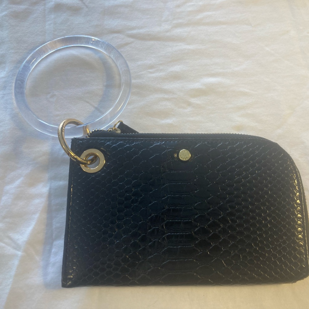 Kate Landry Black Snakeskin Wristlet with Clear Bracelet - EUC - Picture 14 of 15